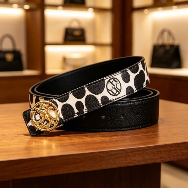 CHHC Spot Letter Pattern Belt Dual Size Double Sided Waist Strap Unisex Adjustable Hot Sale Fashion