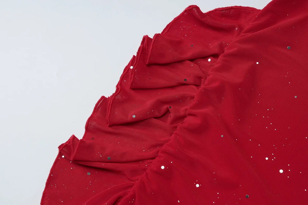 Scarlet Sequin Ruffle Cami Mini Dress