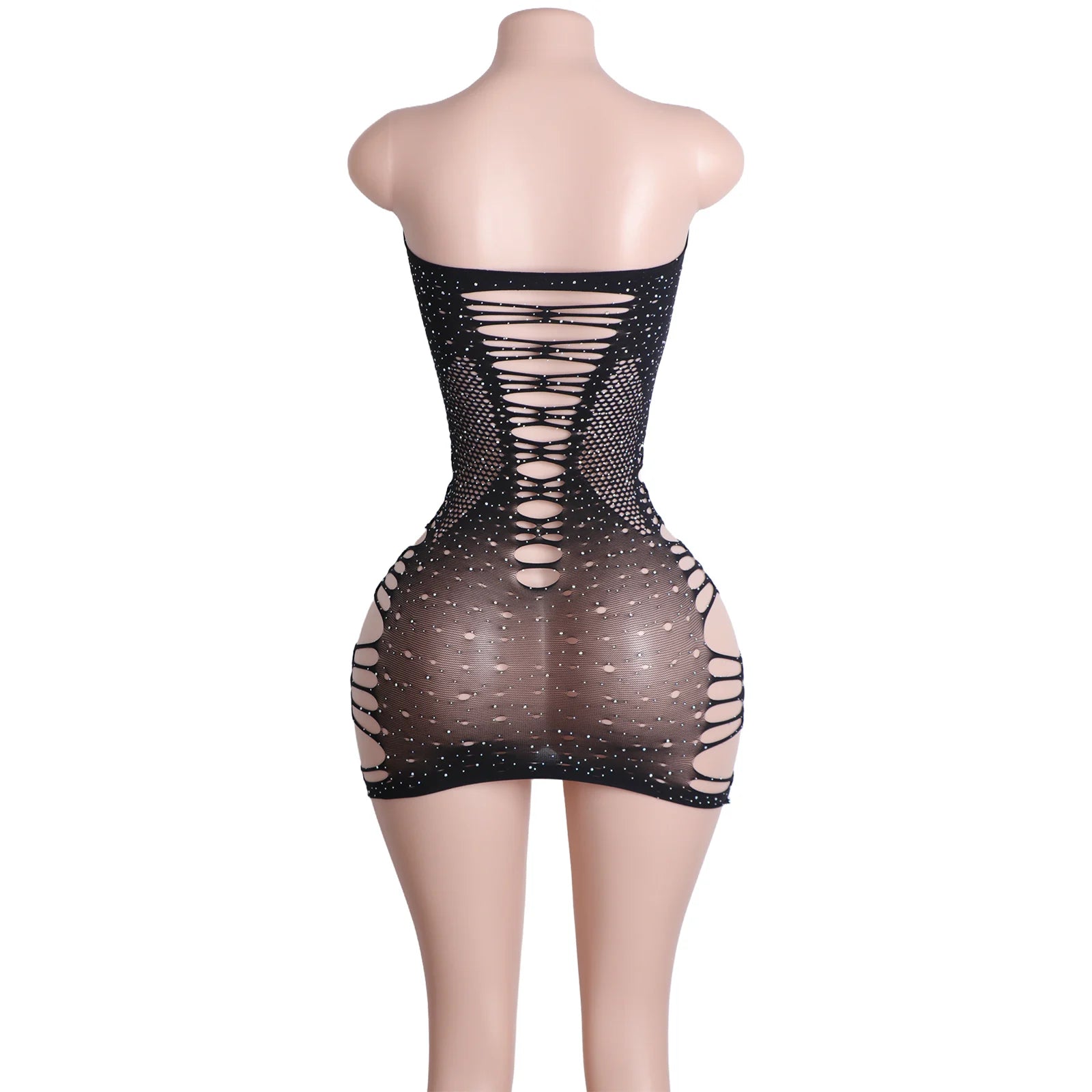 Obsidian Eclipse Fishnet Rhinestone Lingerie