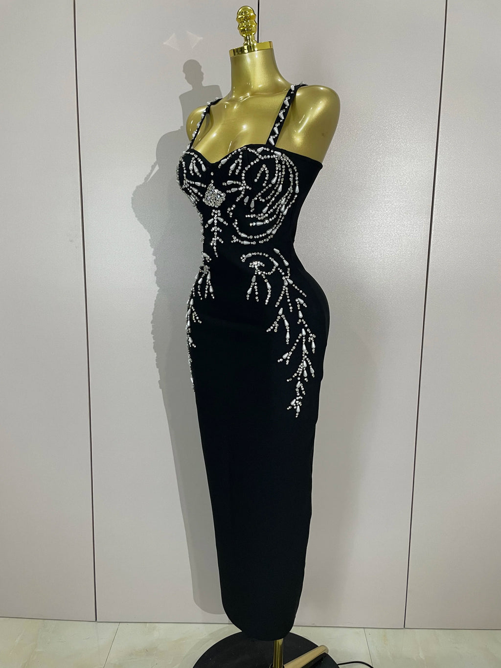 Primrose Beaded Backless Bandage Maxi Dress