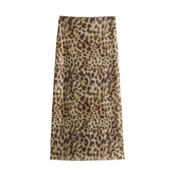 Nahara Leopard Ruched Bandeau Top & Midi Skirt Separates