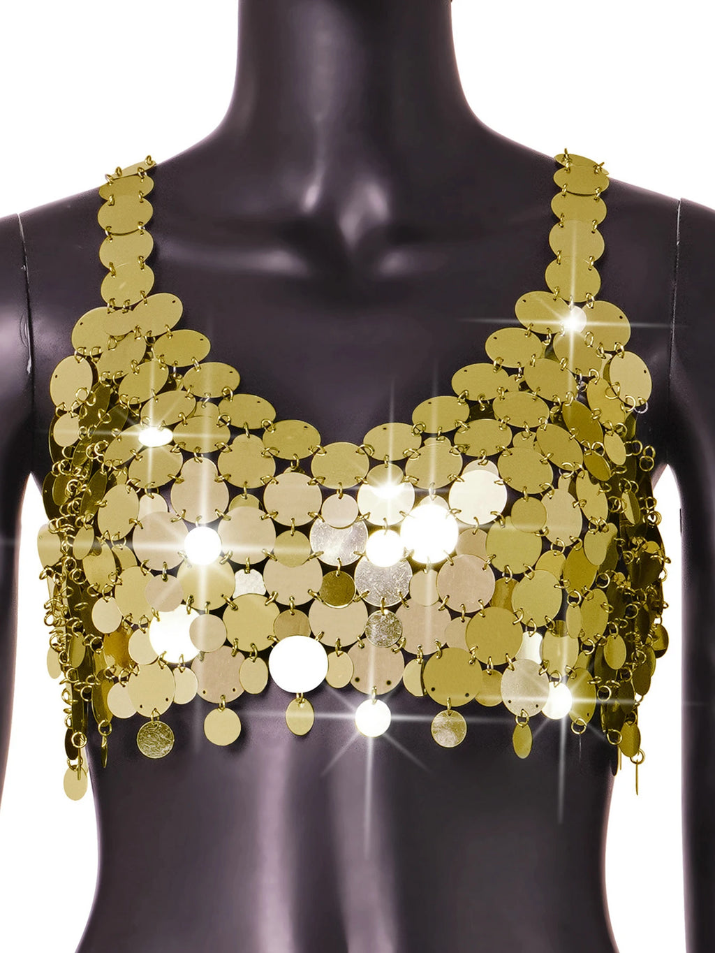 Aurelia Metal Sequin Corset Crop Top