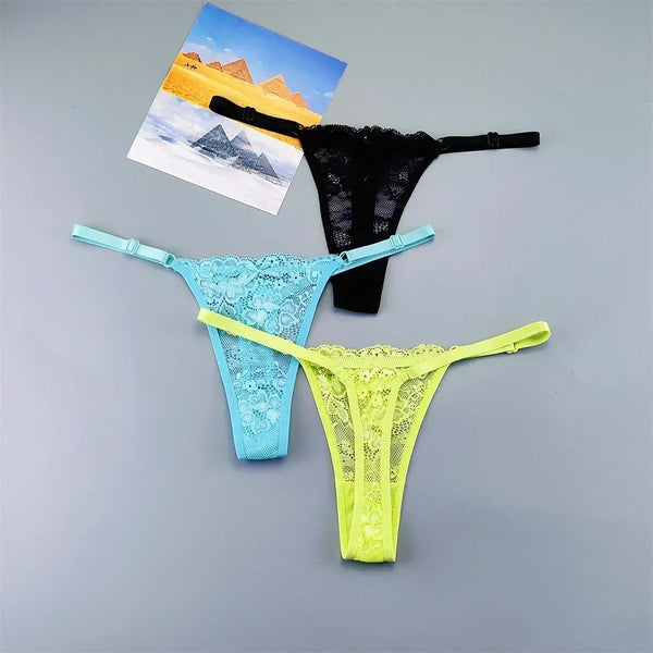 Celestine Adjustable Lace Thong Pack Lingerie 3-piece
