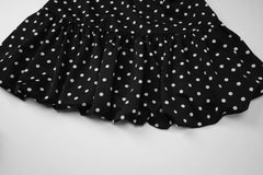 Isabella Riviera Polka Dot One-Shoulder Halter Ruffle Mini Dress