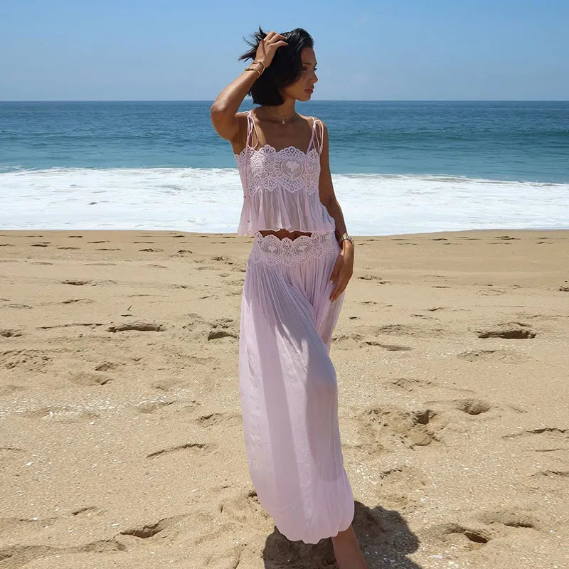 Eloise A-Line Lace Pants Set Two-piece