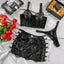 Severine Lace Longline Bra & Buckle-Strap Mini Skirt Lingerie Set