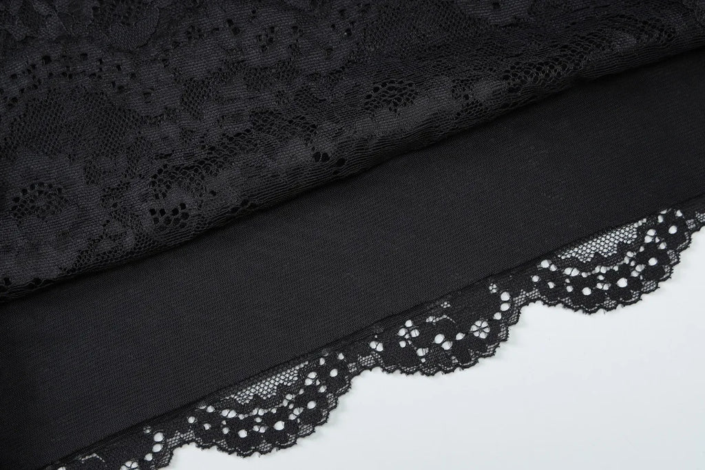 Verbena Sheer Lace Appliqué Mesh Cami Bodycon Mini Dress