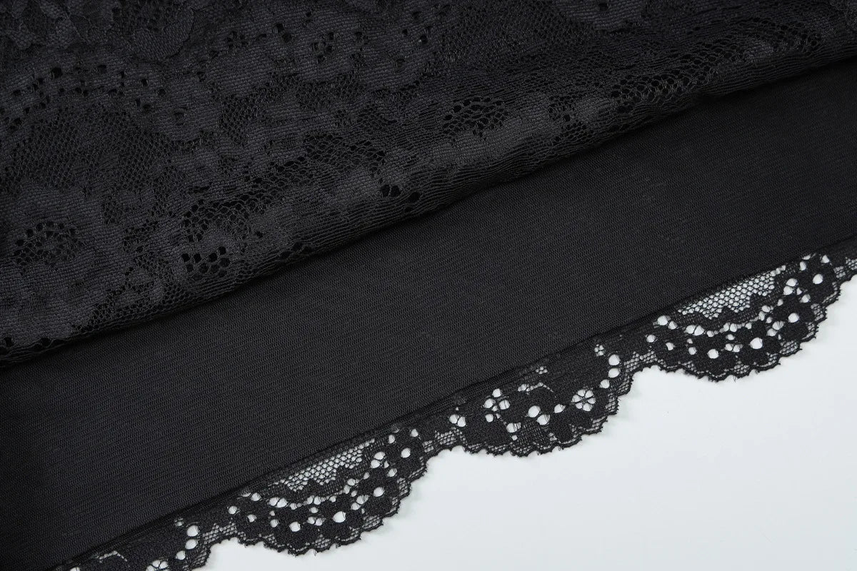 Verbena Sheer Lace Appliqué Mesh Cami Bodycon Mini Dress