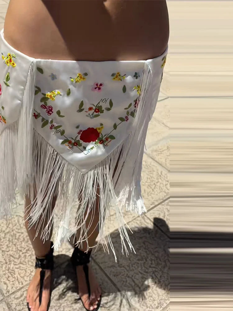 Cressida Floral Fringe Mini Skirt One-piece
