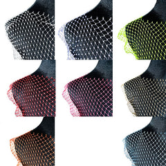 Leqoel Sexy Mesh Crop Tops for Women 2022 Summer Rhinestones Fashion Party See Through Fishnet Tank Hollow Out Backless Top New