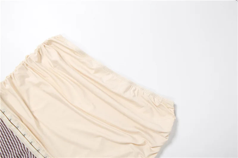Sienna Striped Asymmetrical Cami Midi Skirt Set Two-piece