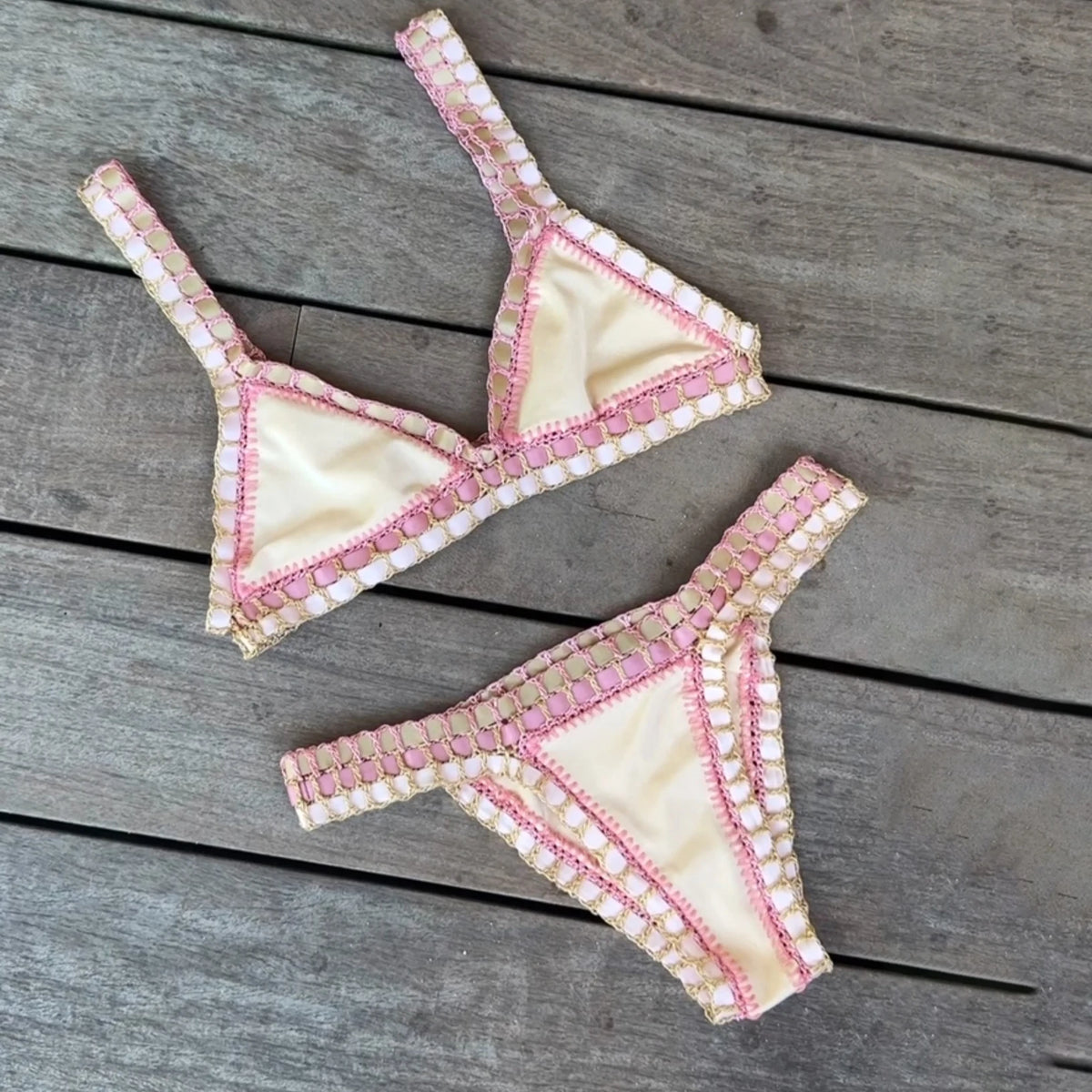 Amalthea Crochet Trim Triangle Micro Bikini Two-piece