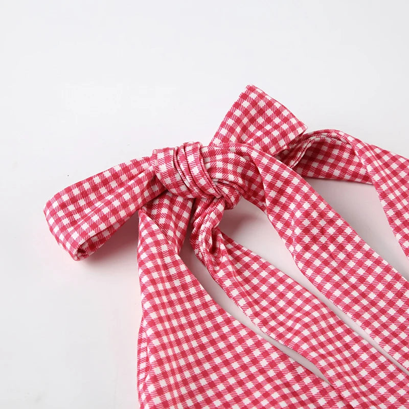 Dahlia Polka-Dot Halter Crop Top One-piece