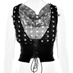 Luna Polka Charm One-Shoulder Top