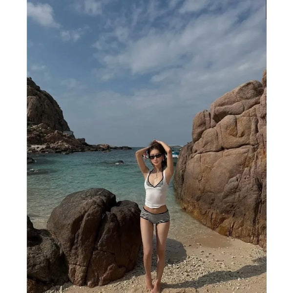 Sasha Striped Crop Bikini Two-piece