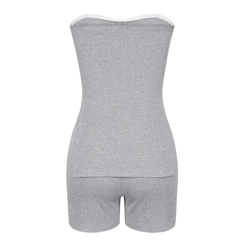 Kendall Tube Top Elastic Waist Shorts Set