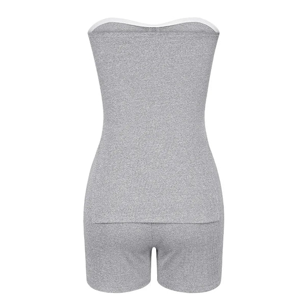 Kendall Tube Top Elastic Waist Shorts Set