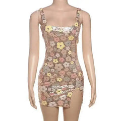 Townlike Floral Sequin bodycon mini dress