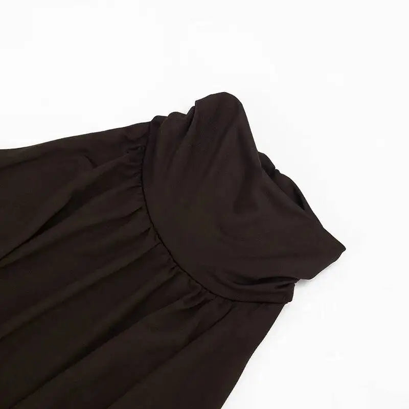 Marcella High-Neck Ruched Backless Mini Dress
