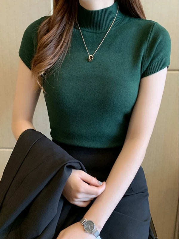 Aveline Mock-Neck Short-Sleeve Tee