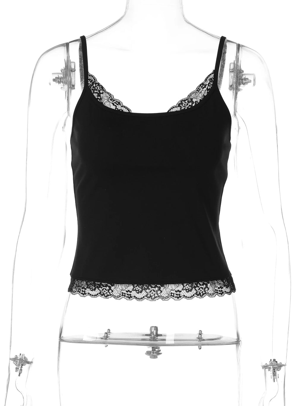 Keturah Lace Patchwork Trim Crop Cami One-piece
