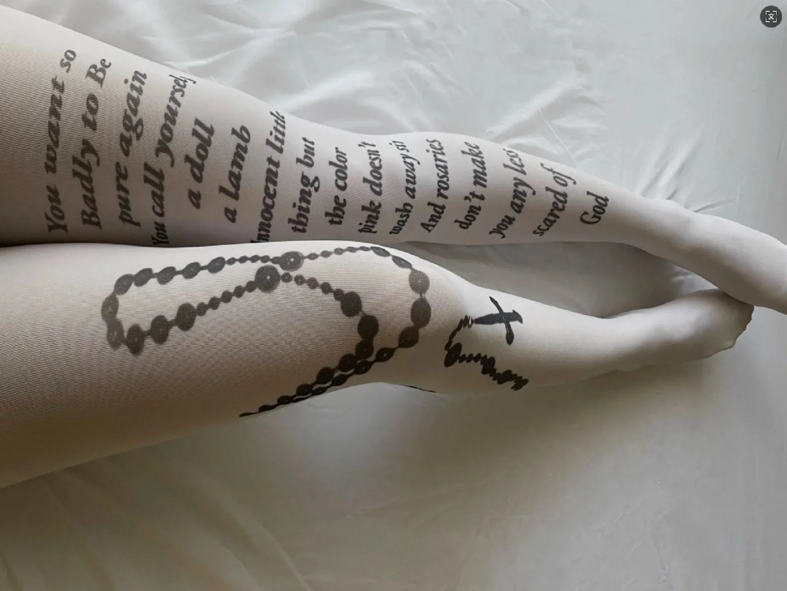 Vesper Punk-Letter Graphic Pantyhose