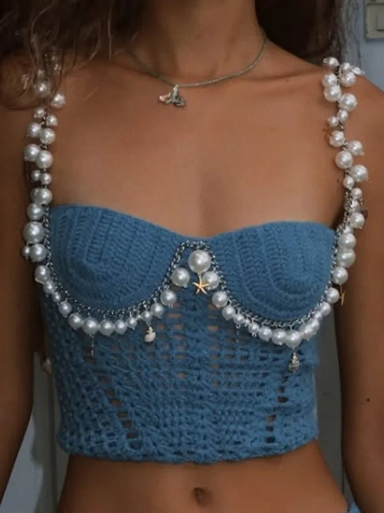 Oriana Beaded Crochet Top & Shorts Separates Collection