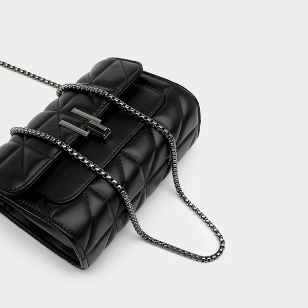 Noir Quilted Tassel Messenger Bag