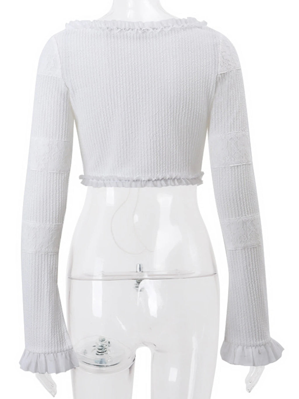 Lavinia Knit Lace-Up Long-Sleeve Skirt Set Two-piece