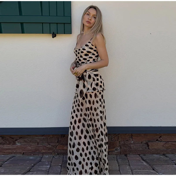 Marlowe Animal Print Wrap Midi Skirt One-piece