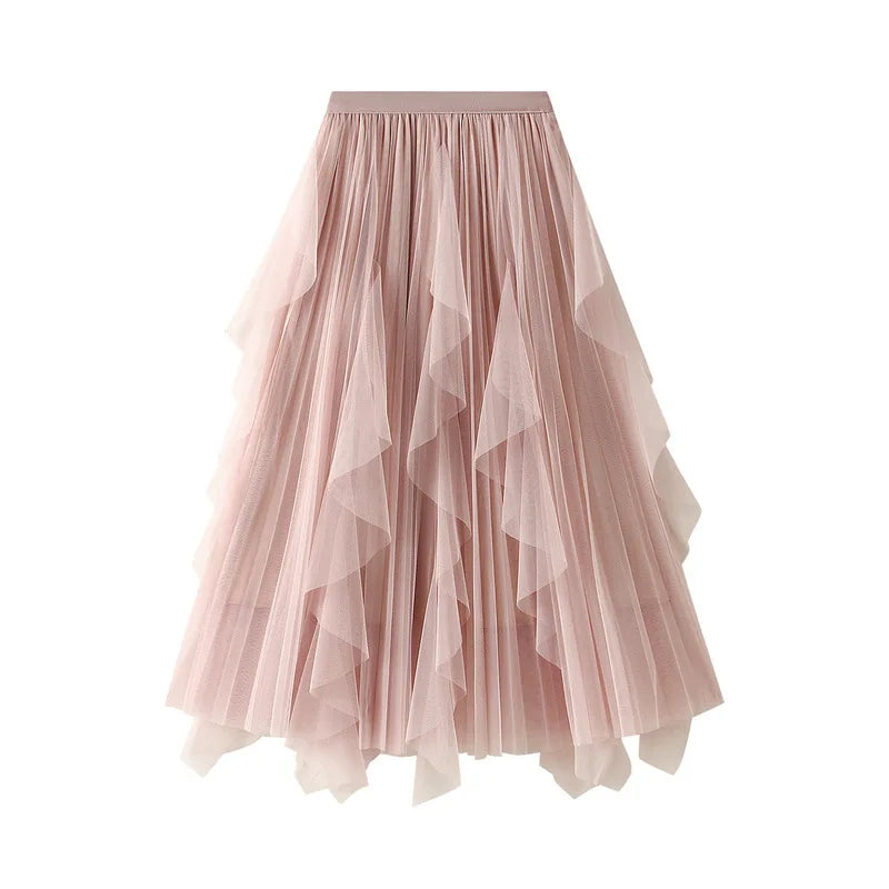 Kiara A-Line Mesh Midi Skirt One-piece