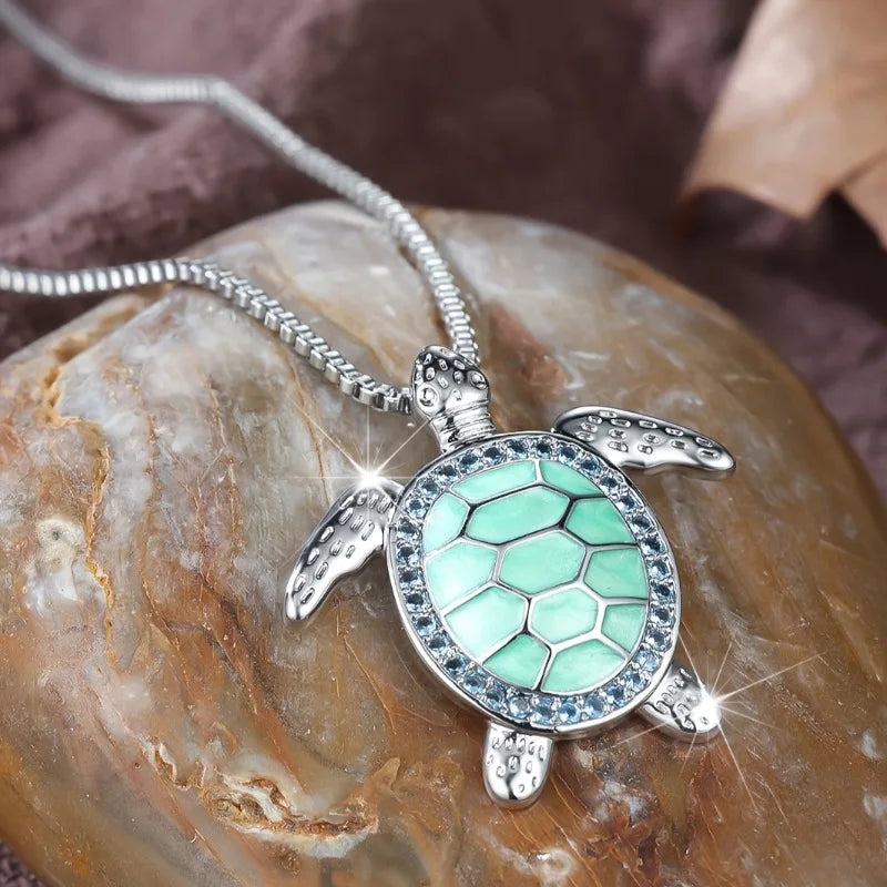 Odeline Sparkling Turtle Pendant Necklace