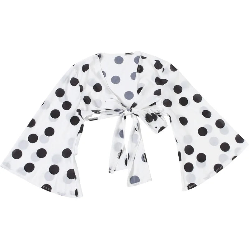 Colette Polka-Dot Bikini & Kimono Set Three-piece