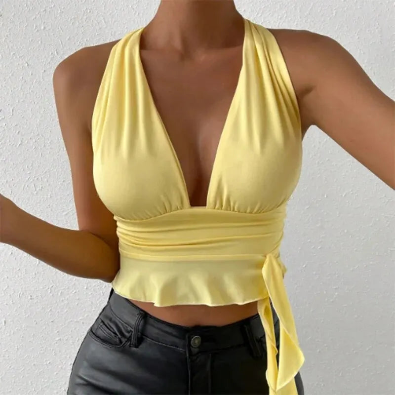 Luna Soleil Halter Tie Wrap Top One-piece