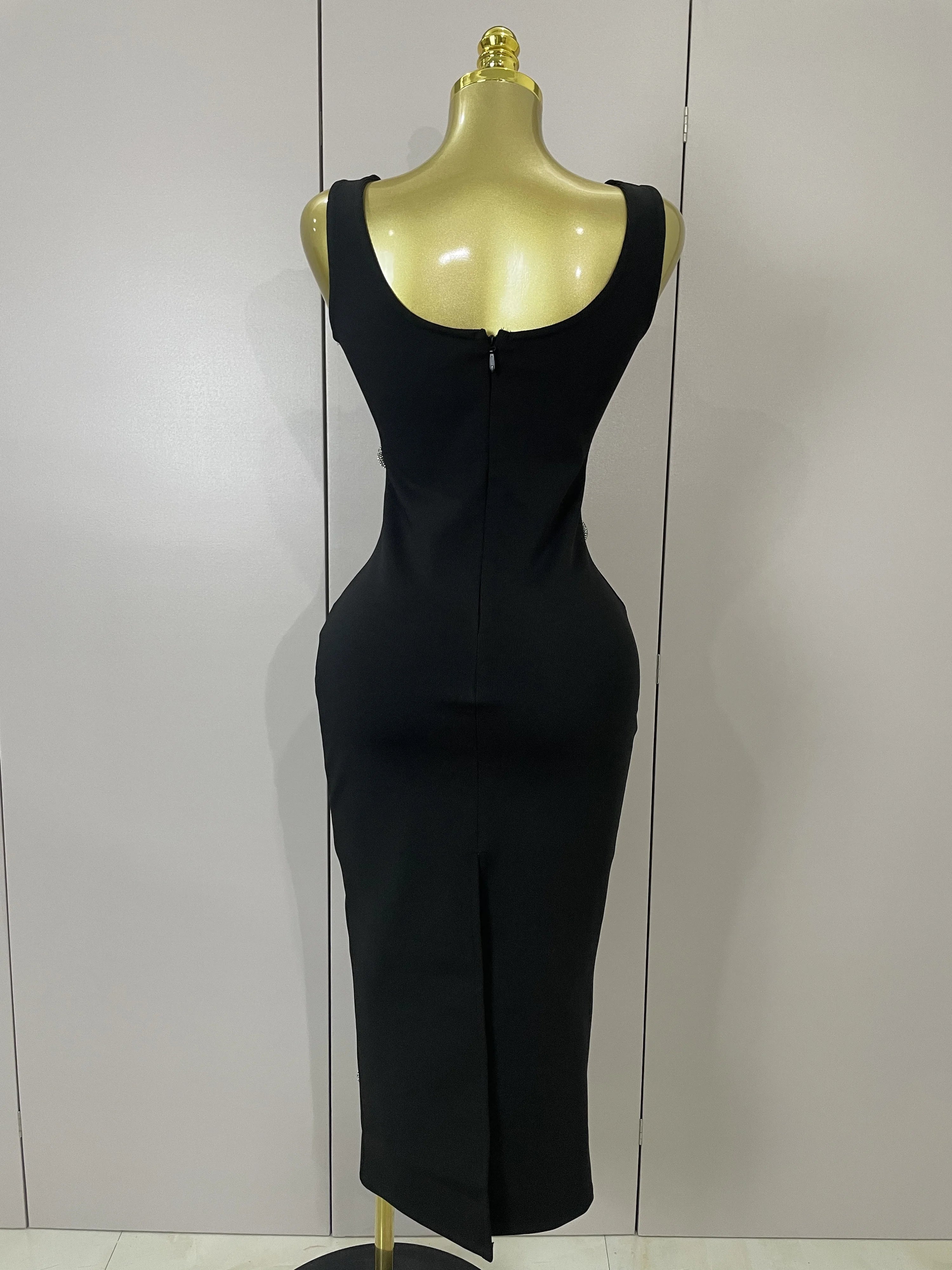 Elowen Diamond Floral Bandage Midi Dress