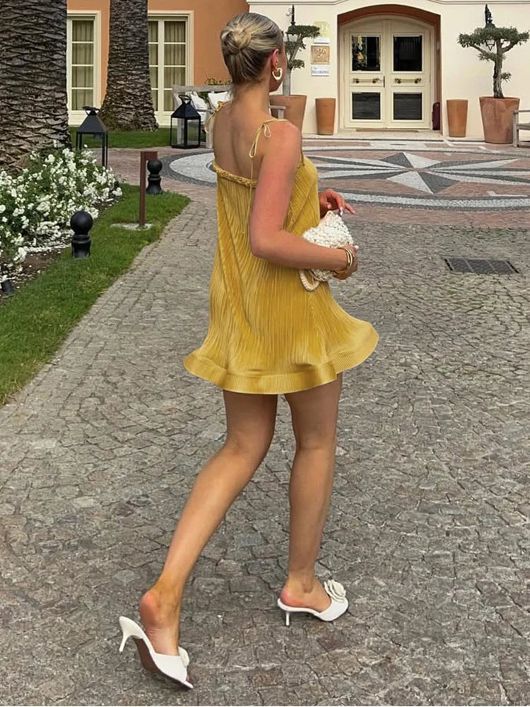 Sienna Soleil Pleated Mini Dress