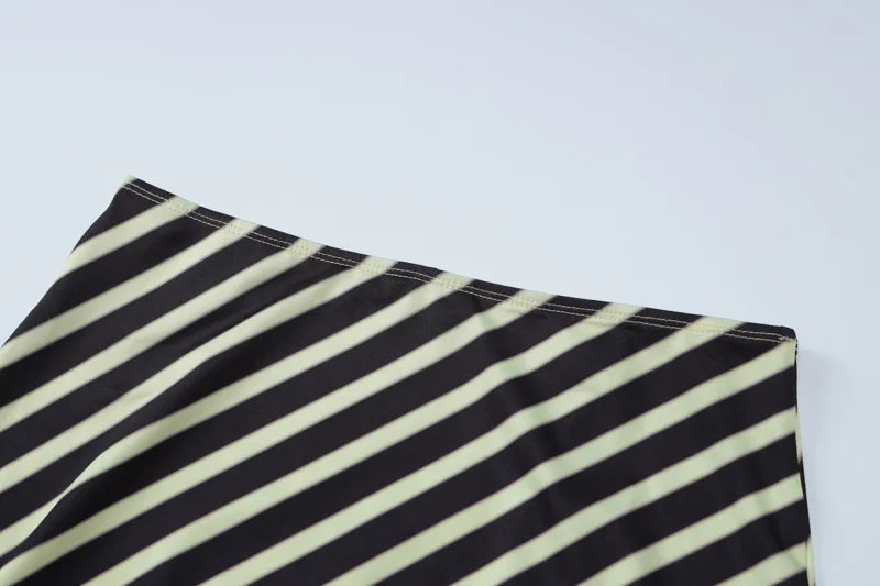 Zuri Striped Asymmetrical Maxi Skirt Set Two-piece