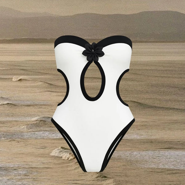Bandeau 2025 Sexy Women One Piece Swimsuit Female Swimwear Hollow Out Biquini Monokini Swimming Suit Bathing Suit Beachwear