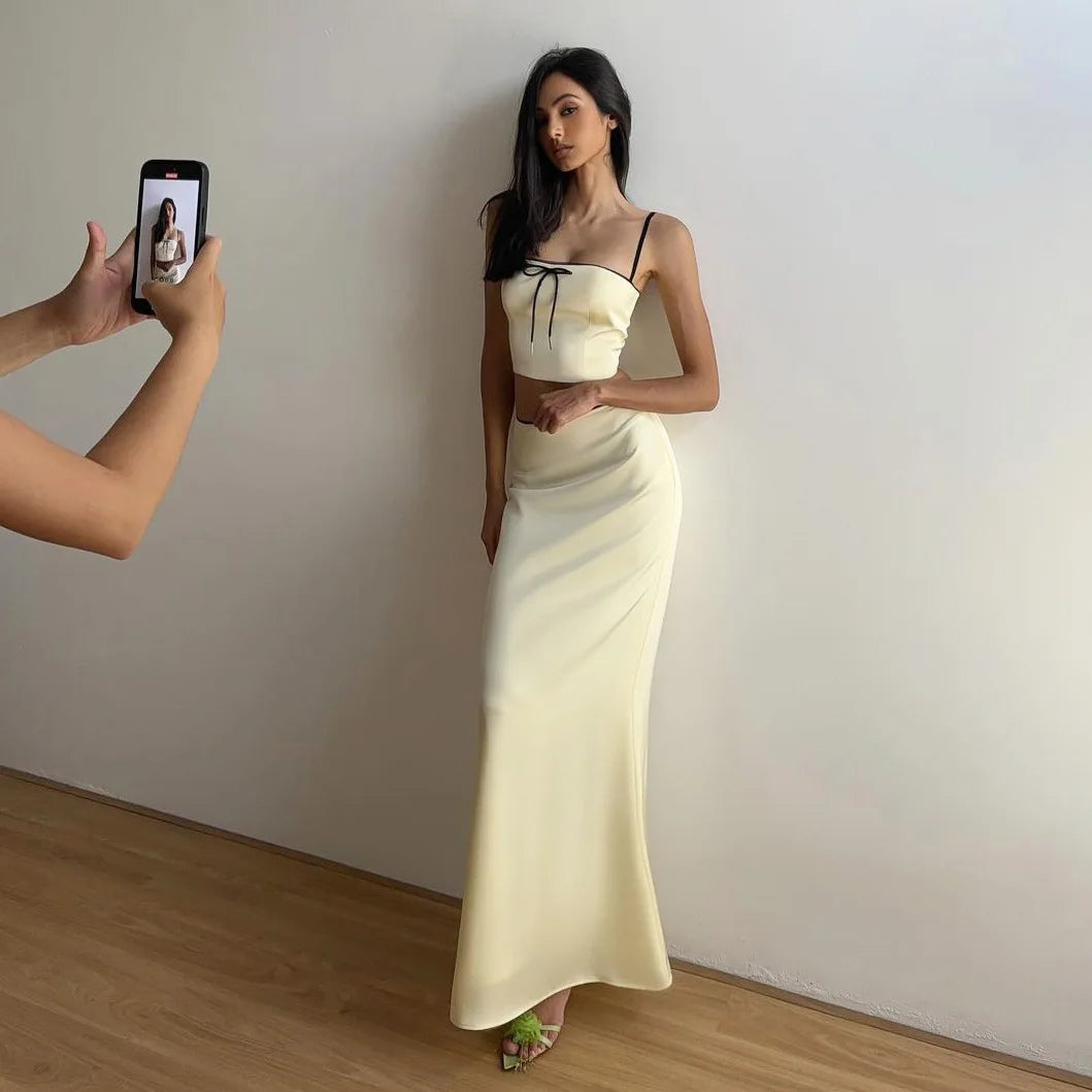 Liana Satin Cami Maxi Skirt Set Two-piece