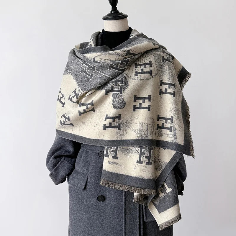 Ariella Printed Winter Shawl Scarf