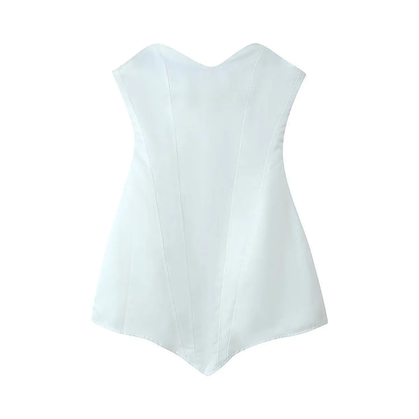 Noelle Boned-Waist V-Neck Mini Dress