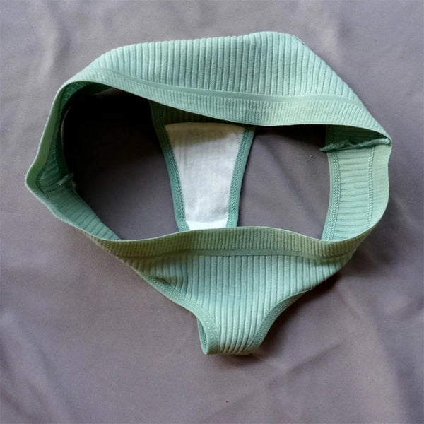 Mirelle Ribbed Cotton Thong Pack Lingerie 3-piece
