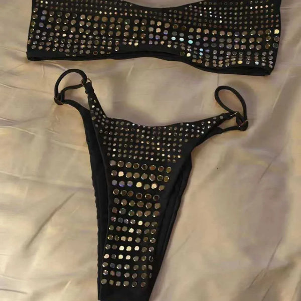 Bellatrix Rhinestone Mini Thong Bikini Two-piece