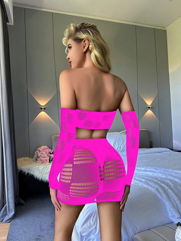 Velvet Eclipse Fishnet Mesh Lingerie Two-piece
