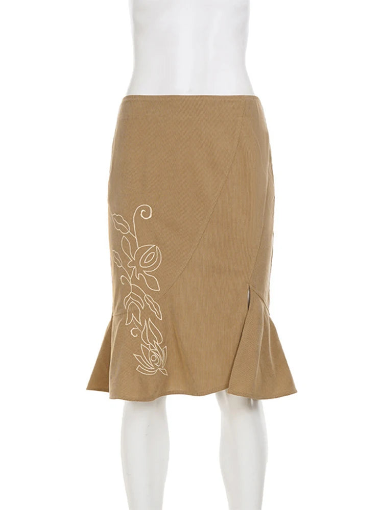 Elara Ruffle Midi Skirt One-piece