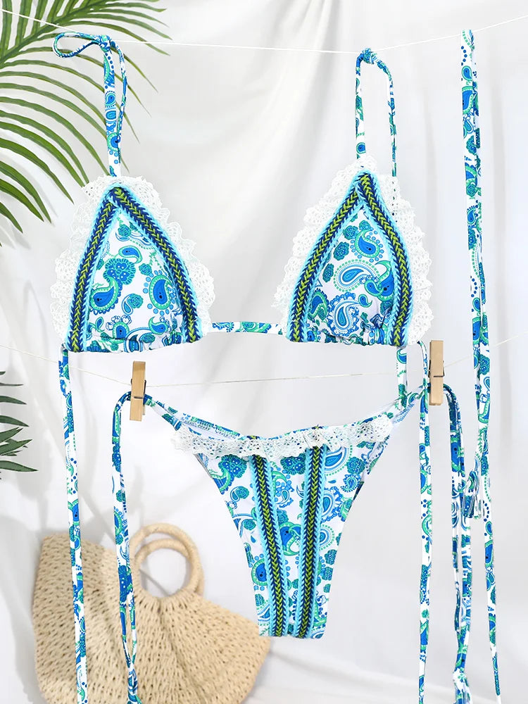 Elodie Lace Fold Halter Bikini Two-piece Secondary image