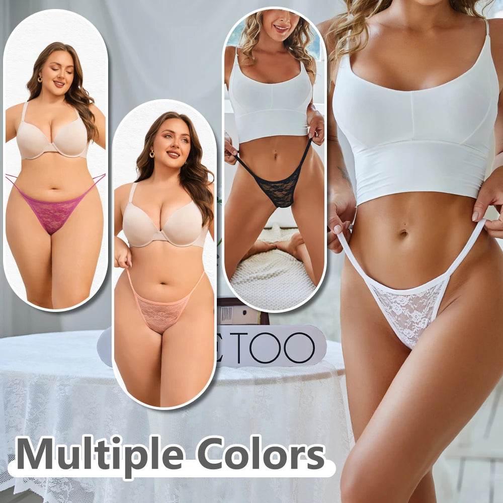 Amorette Lace Floral G-String Panty Pack Lingerie 7-piece