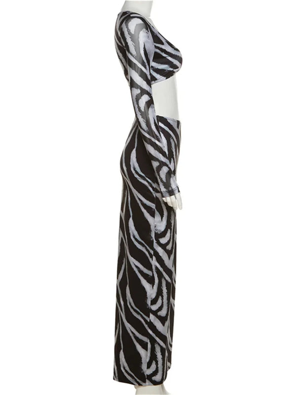Isabeau Printed Maxi Skirt Set Two-piece