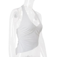 Isabella Halo Ruched Halter Sleeveless One-piece Top