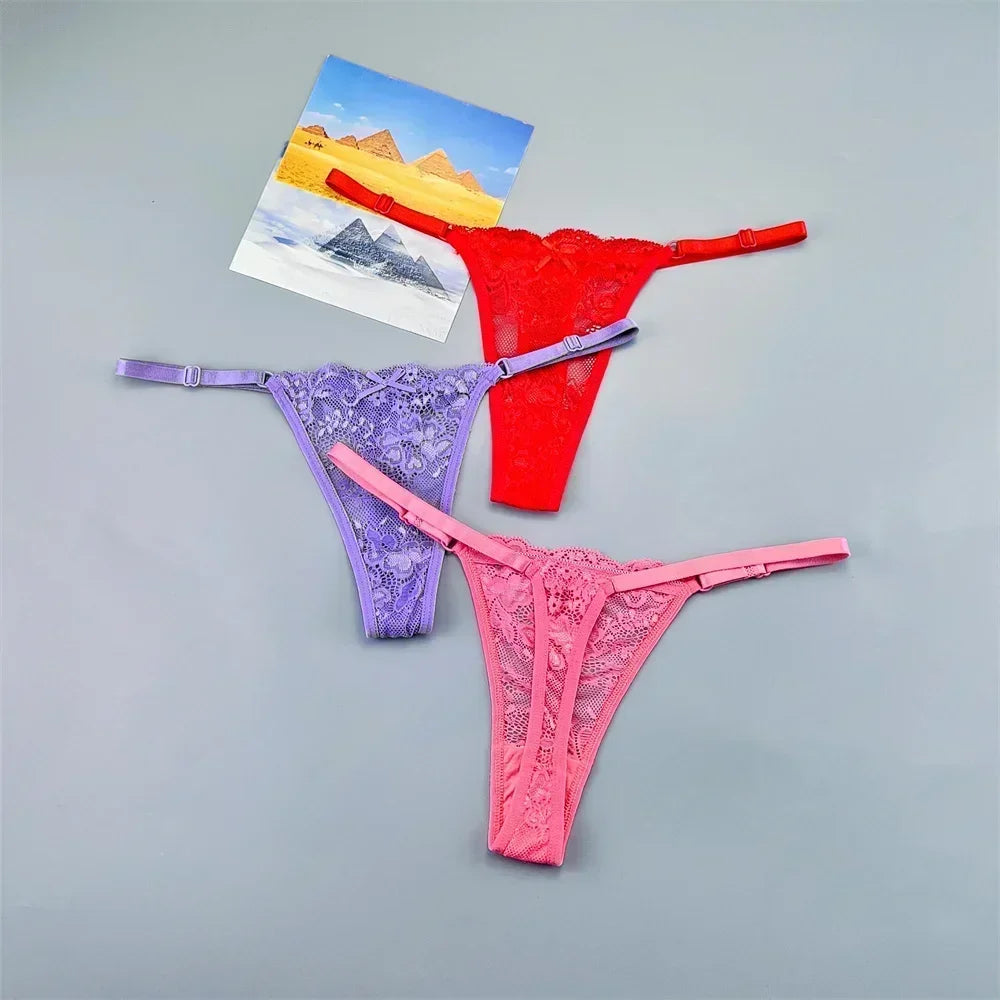 Celestine Adjustable Lace Thong Pack Lingerie 3-piece